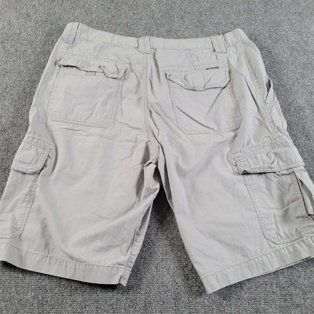 Eddie Bauer Cargo Shorts Mens 35 Rip Stop Specially Dyed Gray Cotton - Picture 2 of 9